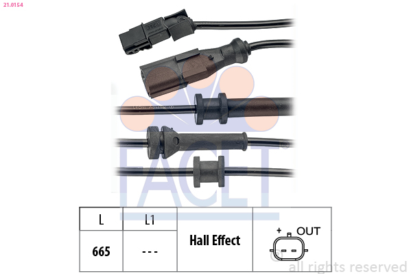 FACET ABS Sensor 210154 for RENAULT