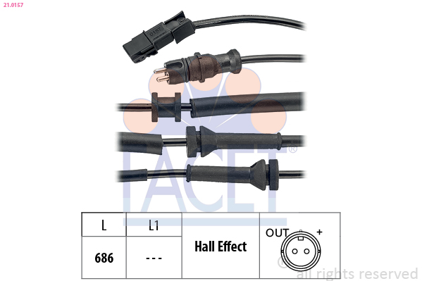 FACET ABS Sensor 210157 for RENAULT