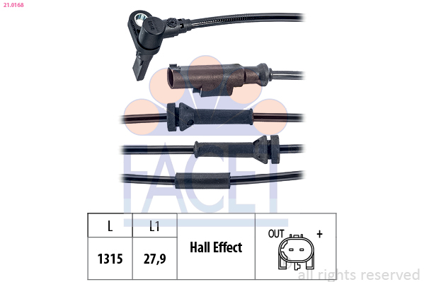 FACET ABS Sensor 210168 for FIAT