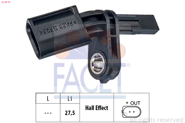 FACET ABS Sensor 210173 for FORD VW CUPRA MAN PORSCHE