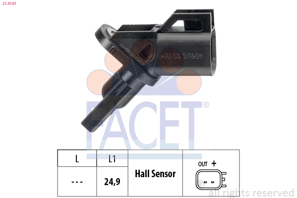 FACET ABS Sensor 210181 for VOLVO FORD