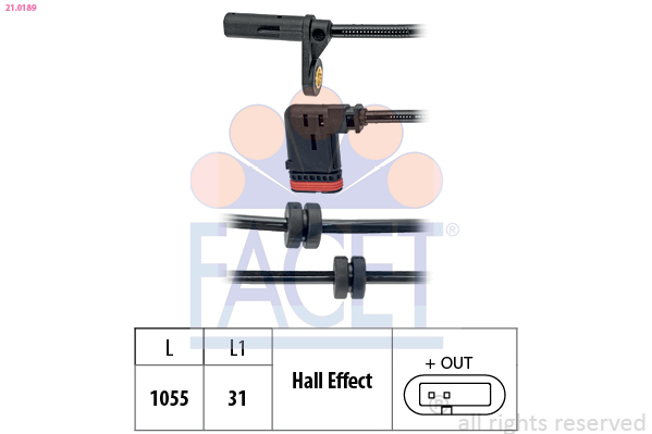 FACET ABS Sensor 210189 for MERCEDES-BENZ