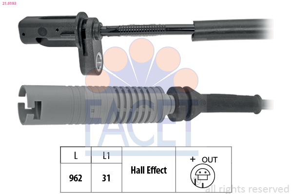 FACET ABS Sensor 210193 for BMW