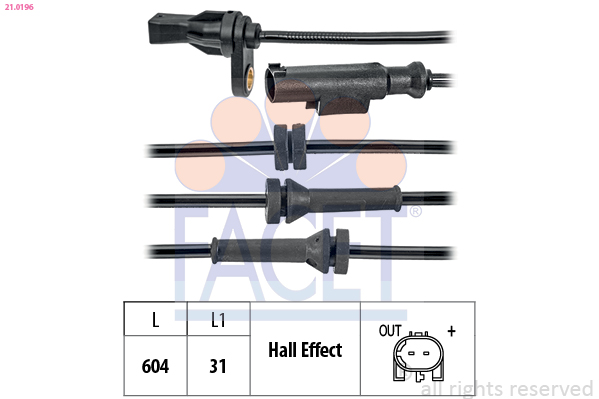 FACET ABS Sensor 210196 for BMW