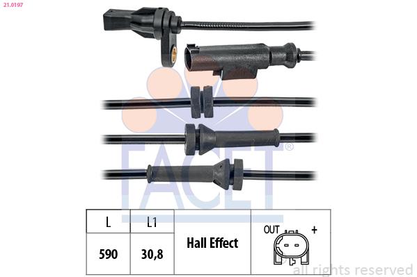 FACET ABS Sensor 210197 for BMW