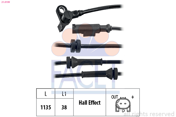 FACET ABS Sensor 210199 for FIAT