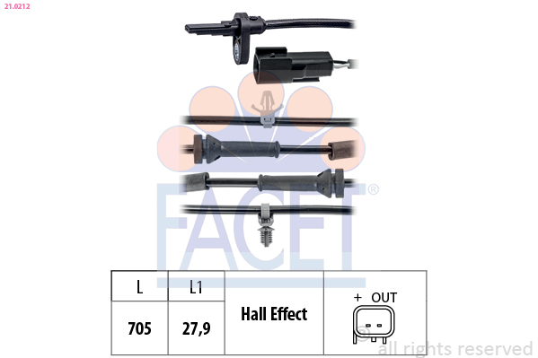 FACET ABS Sensor 210212 for MAZDA