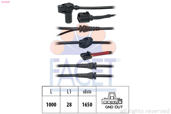 FACET ABS Sensor 212123 for VW