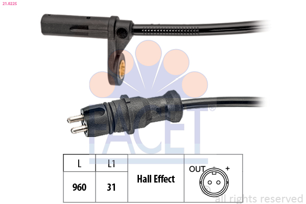 FACET ABS Sensor 210225 for RENAULT TRUCKS