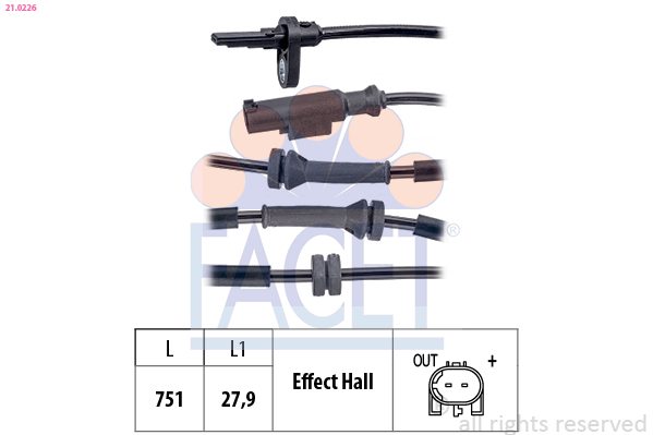 FACET ABS Sensor 210226 for FIAT