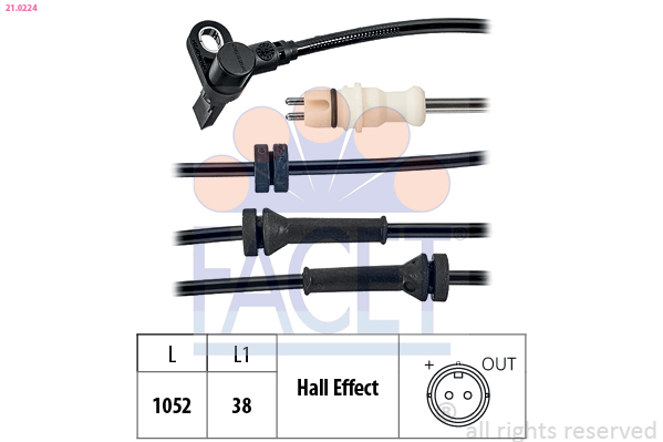 FACET ABS Sensor 210224 for FIAT
