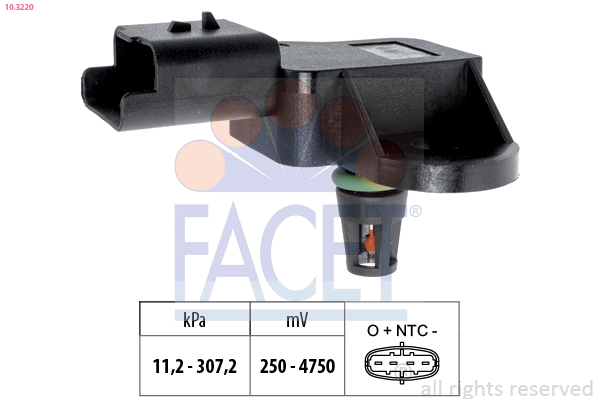 FACET Sensor,udstødningstryk 103220 for MINI