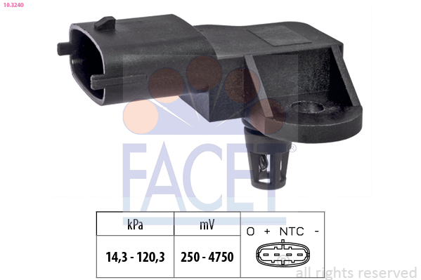FACET Lufttrykssensor 103240 for GENERAL MOTORS