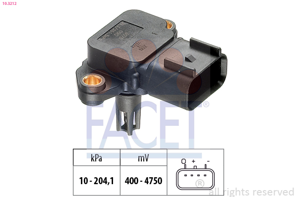 FACET Lufttrykssensor 103212 for LAND ROVER FORD JAGUAR