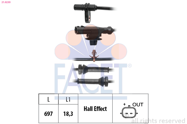 FACET ABS Sensor 210230 for NISSAN