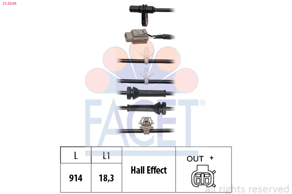 FACET ABS Sensor 210244 for FIAT SUZUKI