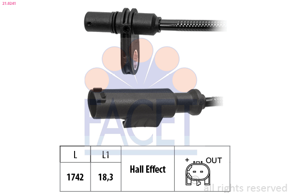 FACET ABS Sensor 210241 for VW MERCEDES-BENZ