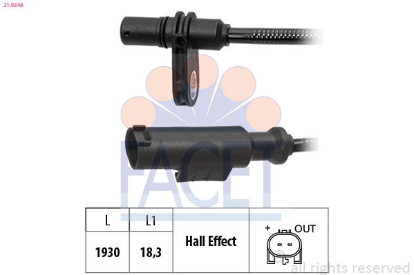 FACET ABS Sensor 210248 for MERCEDES-BENZ VW