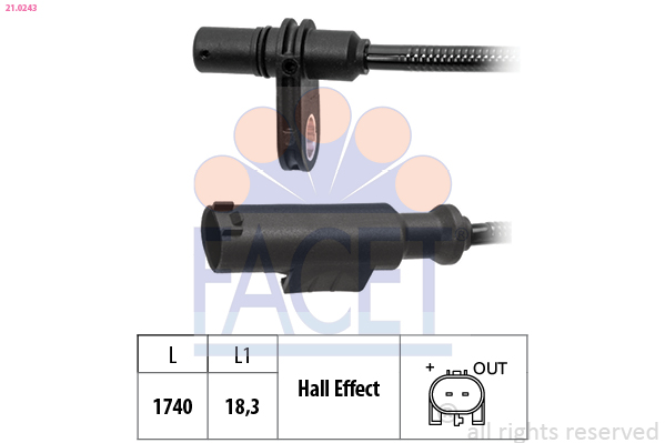 FACET ABS Sensor 210243 for MERCEDES-BENZ VW