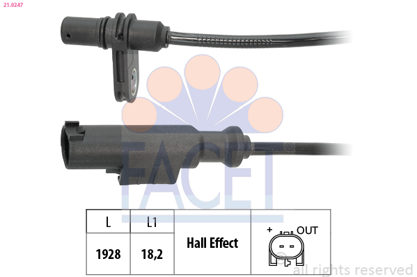 FACET ABS Sensor 210247 for MERCEDES-BENZ VW