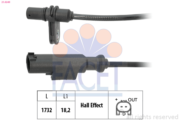 FACET ABS Sensor 210249 for MERCEDES-BENZ
