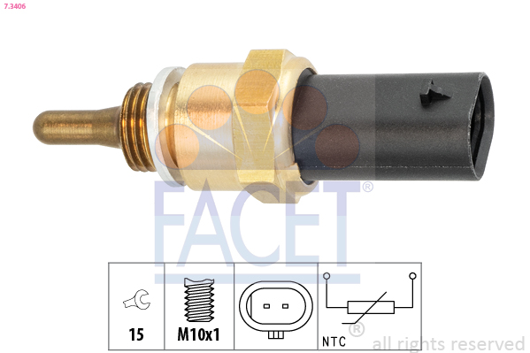 FACET Sensor, kølevæsketemp. 73406 for JAGUAR FORD LAND ROVER