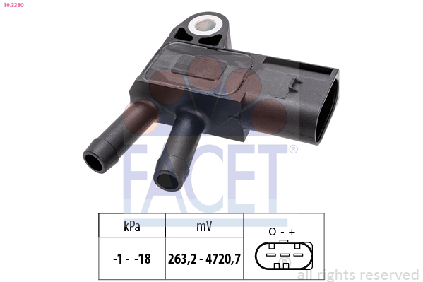 FACET Sensor,udstødningstryk 103380 for MERCEDES-BENZ INFINITI