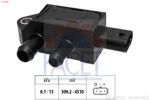 FACET Sensor,udstødningstryk 103406 for ALFA ROMEO