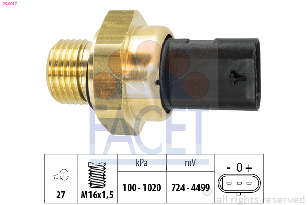FACET Sensor, olietryk 250017 for FORD