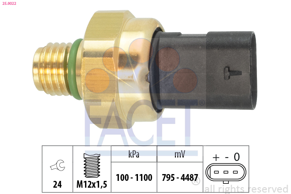 FACET Sensor, olietryk 250022 for FORD