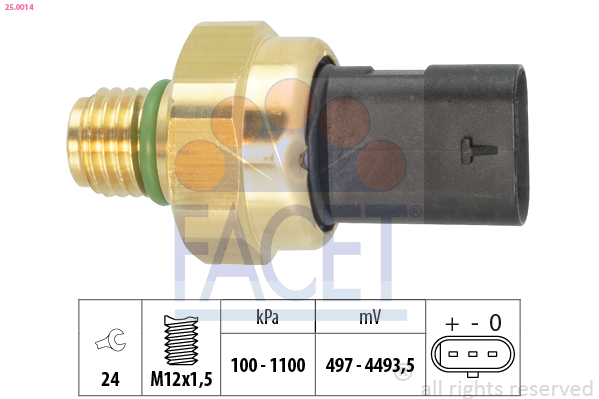 FACET Sensor, olietryk 250014 for FORD USA FORD