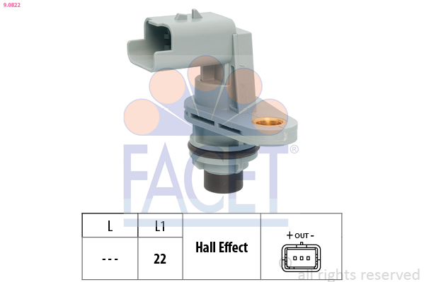 FACET Omdrejningssensor, automat gear 90822 for DS