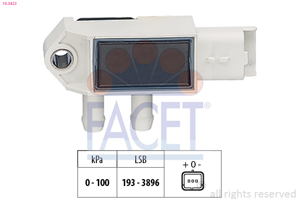FACET Lufttrykssensor 103423 for OPEL GENERAL MOTORS FIAT MERCEDES-BENZ NISSAN INFINITI RENAULT DACIA