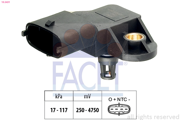 FACET Lufttrykssensor 103431 for DR JAC