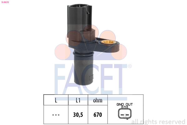 FACET Sensor, omdrejningstal 90635 for LEXUS