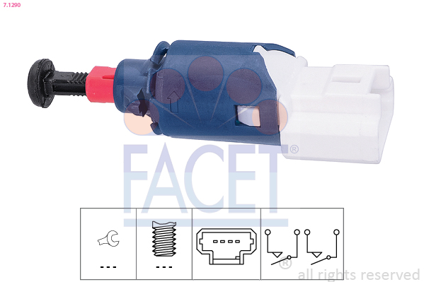 FACET Kontakt, koblingsbetjening (fartpilot) 71290 for OPEL GENERAL MOTORS MERCEDES-BENZ NISSAN RENAULT