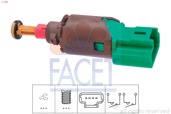 FACET Kontakt, koblingsbetjening (fartpilot) 71335 for OPEL GENERAL MOTORS RENAULT