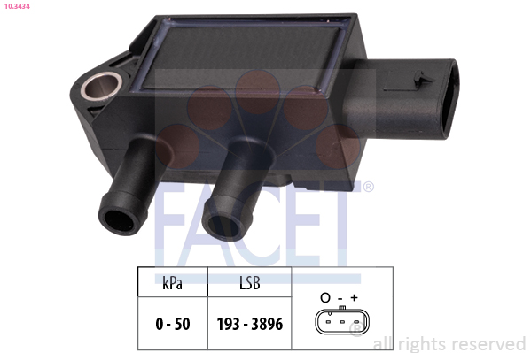 FACET Sensor,udstødningstryk 103434 for KIA