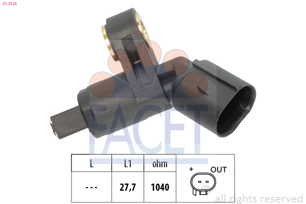FACET ABS Sensor 212125 for VW