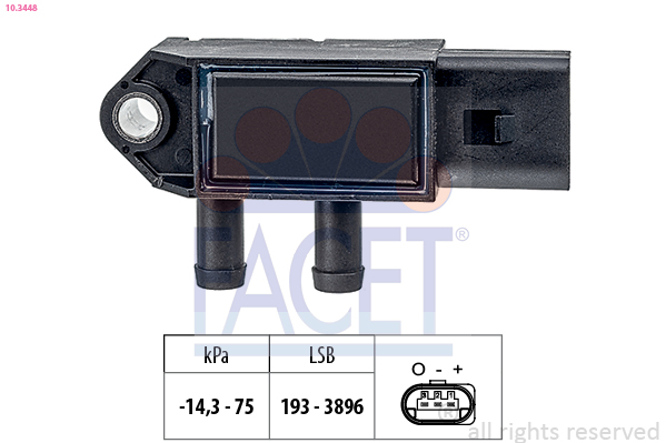 FACET Sensor,udstødningstryk 103448 for FORD JAGUAR LAND ROVER