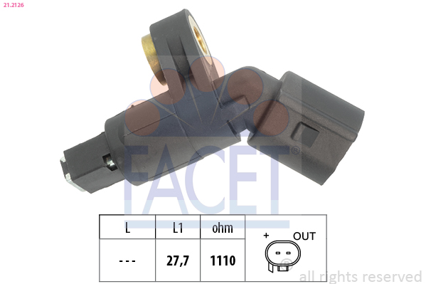 FACET ABS Sensor 212126 for VW
