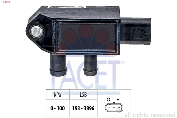FACET Sensor,udstødningstryk 103433 for VOLVO