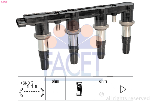 FACET Tændspole 96439 for GENERAL MOTORS