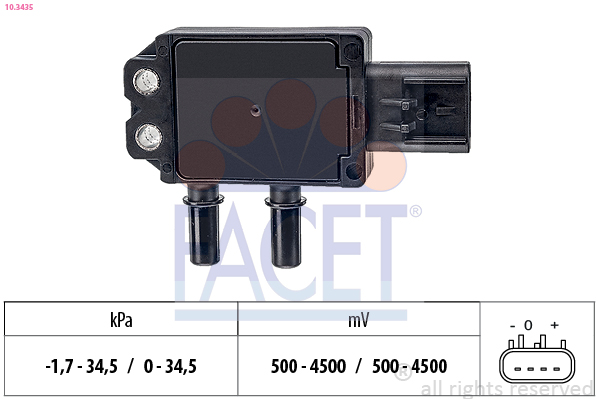 FACET Sensor,udstødningstryk 103435 for JEEP