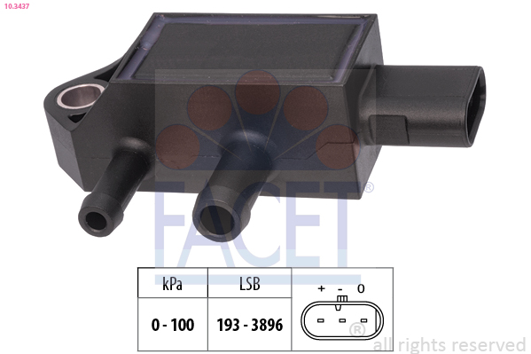 FACET Sensor,udstødningstryk 103437 for VOLVO