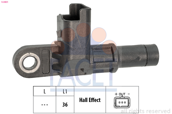 FACET Sensor, knastakselposition 90801 for FORD GENERAL MOTORS DS TOYOTA