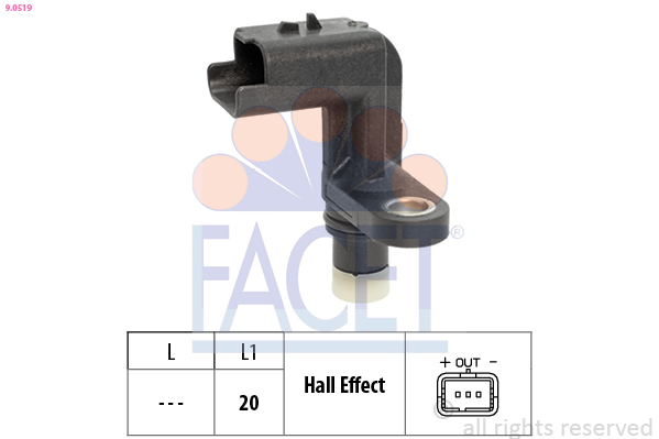 FACET Sensor, knastakselposition 90519 for GENERAL MOTORS MINI DS