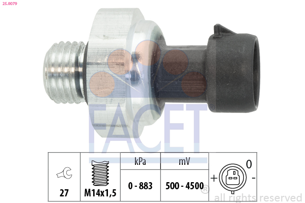FACET Sensor, olietryk 250079 for OPEL CADILLAC ALFA ROMEO MERCEDES-BENZ KG MOBILITY