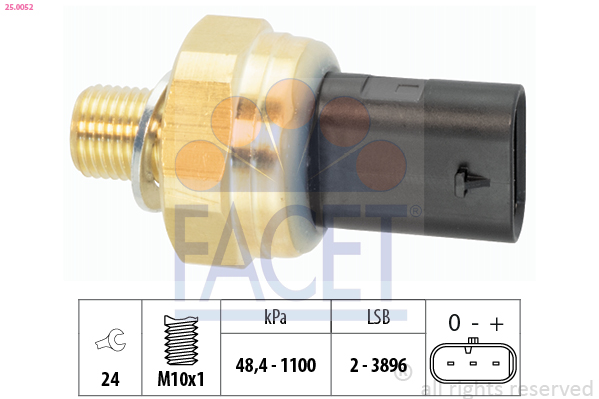 FACET Sensor, olietryk 250052 for FORD VW SKODA SEAT