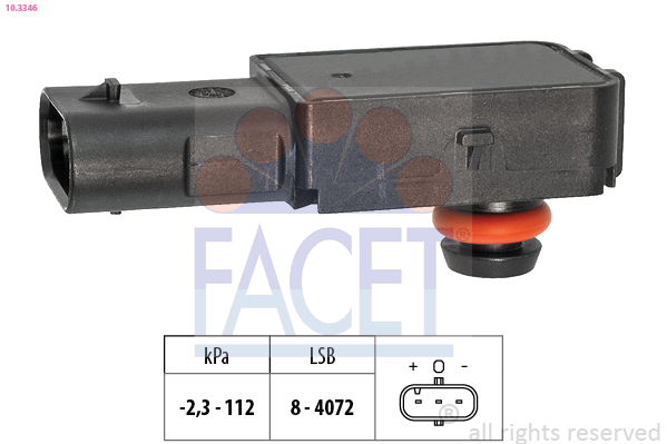 FACET Tryksensor, bremseforstærker 103346 for BENTLEY MAN AUDI SKODA VW